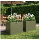 vidaXL Vrtna saksija 2 kom. Maslinastozelena 60 x 40 x 50 cm - Maslinastozelena 60 x 40 x 50 cm 2 | shoptok.hr
