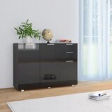 vidaXL Komoda visok sijaj črna 107x35x76 cm Cene