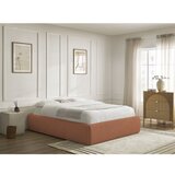 Bobochic Paris Oranžna oblazinjena zakonska postelja s prostorom za shranjevanje/brez vzglavja z letvenim dnom 160x200 cm Inera – | Shoptok.si