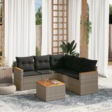 Maison Chic Seti vrtnega pohištva - Vrtna garnitura - Vrtni pohištvo set 6-delna z blazinami siv poli ratan, (21808464) | Shoptok.si
