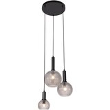 QAZQA Dizajnerska viseča svetilka črna z dimnim steklom 3-light - Chico Cene