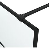 Pregrada za tuš crna 115 x 195 cm s mutnim staklom ESG | shoptok.hr