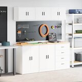 vidaXL Garažni ormarići 6 kom bijeli od konstruiranog drva | shoptok.hr