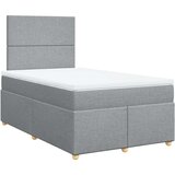 vidaXL Box spring postelja z vzmetnico svetlo siva 120x200 cm blago, (21309755) | Shoptok.si