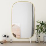 vidaXL Stensko ogledalo zlato 80x50 cm | Shoptok.si