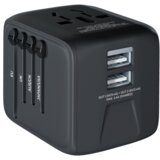 Prio svetovni adapter 2,4A izhod 2x USB in vse svetovne vtičnice (EU Blister) črn | Shoptok.si
