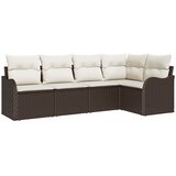  Sjedeća garnitura za vrt 5 kom. Smeđa poliratan 232,5 x 122,5 x 69 cm | shoptok.hr