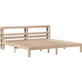 vidaXL Posteljni okvir z vzglavjem 200x200 cm trdna borovina, (21311066) | Shoptok.si