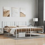  Metalni okvir kreveta uzglavlje i podnožje bijeli 180x200 cm | Eponuda.com