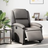 vidaXL Električni naslanjač sivo pravo usnje | Shoptok.si