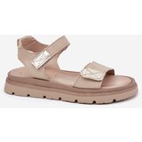 Zazoo Ladies Leather Sandals On Platform Beige 40443 | Shoptok.si