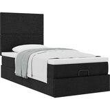  Otomanski okvir kreveta s madraca crni 90x200cm od tkanine | shoptok.hr