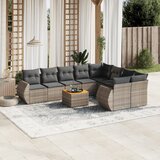 vidaXL 10-dijelni set vrtnih sofa od poliratana s jastucima sivi | shoptok.hr