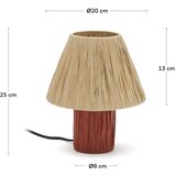 Kave Home Stolna lampa u prirodnoj boji/boja terakote (visina 25 cm) Pulmi – | shoptok.hr