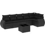 Maison Chic Seti vrtnega pohištva - Vrtna garnitura - Vrtni pohištvo set 7-delna z blazinami črn poli ratan, (21802087) | Shoptok.si
