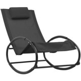 Maison Chic Ležalnik - Sončna ležalnik z vzglavnikom jeklo in tekstil črn, (22043324) | Shoptok.si