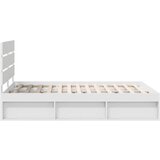  Konstrukcija postelje Bela 150 x 200 cm Masivno borovo les, (5000102901) | Shoptok.si