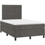 Box spring krevet s madracem tamnosivi 120 x 200 cm baršunasti | shoptok.hr
