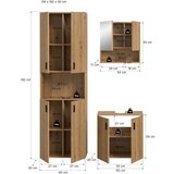 MID.YOU Kopalnica Mone, Barva Hrasta, 3-Delna | Shoptok.si