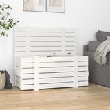  Kutija za pohranu bijela 91 x 40,5 x 42 cm od masivne borovine | shoptok.hr