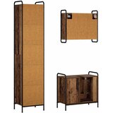  Set ormarića za kupaonicu 3 kom. Staro drvo 40 x 36 x 181 cm - Staro drvo Ormarić za umivaonik (1 vrata i 1 polica) + viseći orm | shoptok.hr