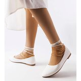 Gemre White ballet flats with decorative clasp Donat | shoptok.hr