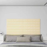 Zidna uzglavlja 12 pcs Krema 90 x 15 cm Lažna koža - Krema 90 x 15 cm