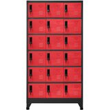 Ormarić s ključem antracit-crveni 90 x 40 x 180 cm čelični | shoptok.hr