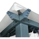  Sjenica sa zastorima i LED svjetlima 400 x 300 cm krem aluminij | shoptok.hr