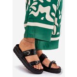 Boto Womens Platform Slippers With Golden Buckles Black Wernone | shoptok.hr