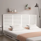 Stensko posteljno vzglavje belo 166x3x91,5 cm trdna borovina