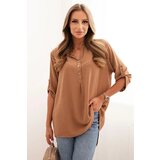 Kesi Włoski Blouse with a longer back dark camel | ePonuda.com