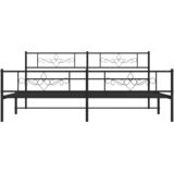 Metalni okvir krevet bez madraca s podnožjem crni 180x200 cm | shoptok.hr