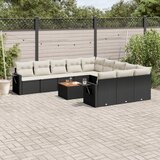 vidaXL 12-dijelni set vrtnih sofa od poliratana s jastucima crni | shoptok.hr