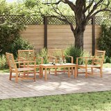  Sjedeća garnitura za vrt 5 kom. Prirodna Čvrsto teak drvo | shoptok.hr