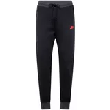 Nike Sportswear Hlače 'TECH FLEECE' siva / rdeča / črna