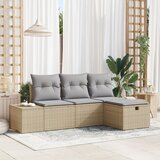 vidaXL set od 4 dijela vrtnih kauča s jastučićima bež poli ratan | shoptok.hr