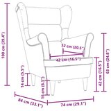  Fotelj Wine Red 74x84x100 cm Tkanina, (21749740) | Shoptok.si