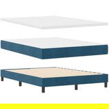 Box Spring Krevet s Madracem Tamno Plav 140x200 cm Baršun | shoptok.hr
