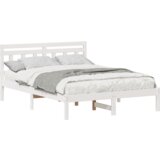vidaXL Konstrukcija postelje z vzglavjem Bela 140 x 190 cm Borovo les | Shoptok.si