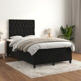 The Living Store Box spring postelja z vzmetnico črna 120x200 cm žamet - Box Spring Postelja, (21491502) Cene