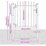  Ogradna vrata HORST 100 x 100 cm Metal Crna Može se zaključati | shoptok.hr
