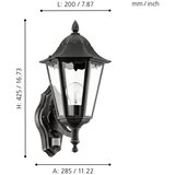Eglo navedo spoljna zidna lampa/1, e27, senzor, crna/srebrna | Eponuda.com