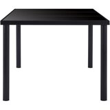  Blagovaonski stol crni 160 x 80 x 75 cm od kaljenog stakla | shoptok.hr