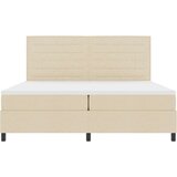  Postelja z box springom z vzmetnico in LED Bež 200x200 cm Tkanina, (22080978) | Shoptok.si