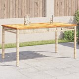  Vrtni stol bež 140 x 80 x 75 cm od poliratana i drva bagrema | shoptok.hr