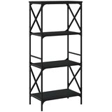  Regal za knjige s 4 razine crni 59x35x132 cm konstruirano drvo | Eponuda.com