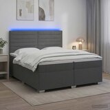  Boxspring krevet s madracem Tamnosiva 200 x 200 cm Tkanina | shoptok.hr