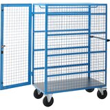 eurokraft pro mrežasti nivojski voziček, 4 vodila za 12 kosov 50-litrskih zasučnih posod, ki se zložijo ena v drugo, 1 sredinska palica za obešanje, n | Shoptok.si