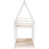 Krevet na kat s krovom bijeli 80 x 200 cm od masivne borovine | shoptok.hr